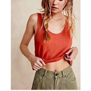 Nwot Free People Back To Basics Embroidered Tan Rust